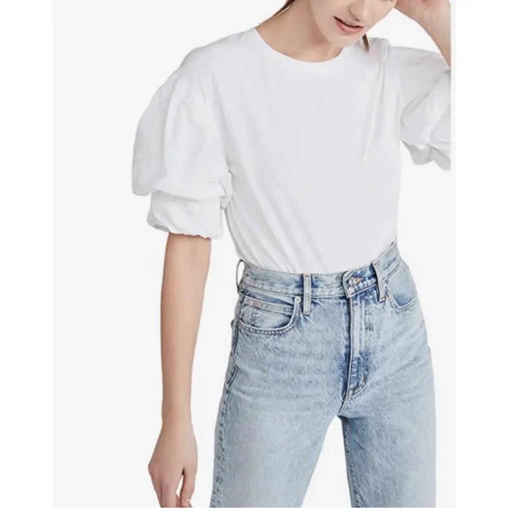 Joie Bee Puff Sleeve White Tee size S - Picture 3 of 7